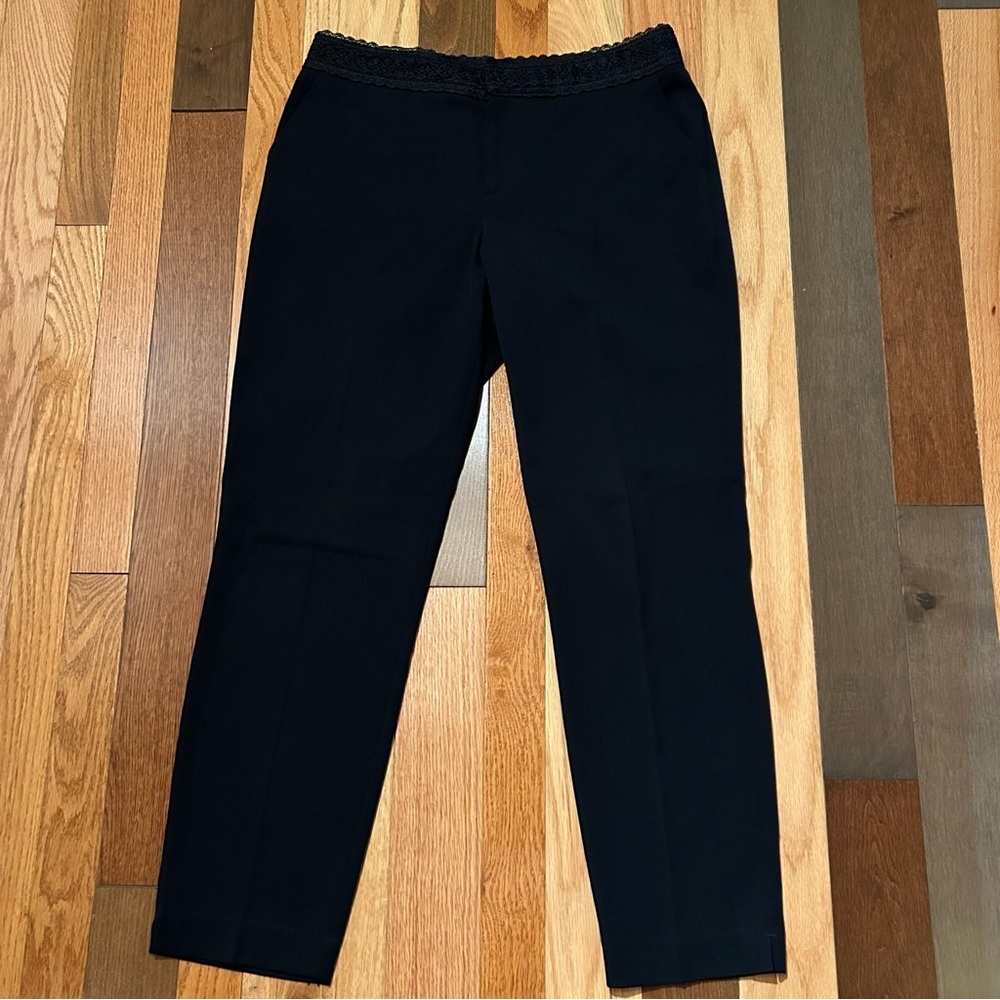 New Laundry by Shelli Segal Navy Blue Pants Women Size 8 Lace Waist